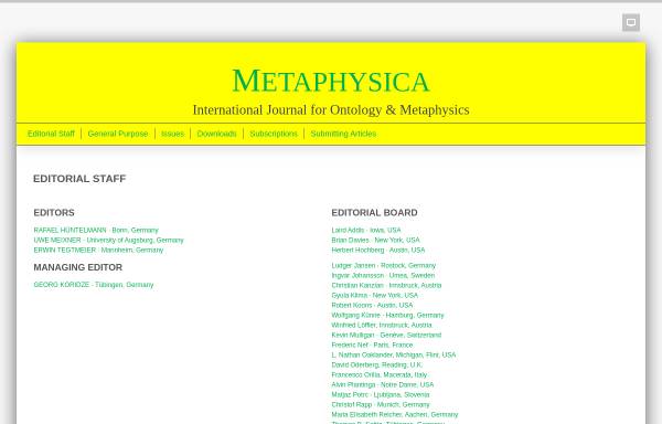 Vorschau von www.metaphysica.de, Metaphysica