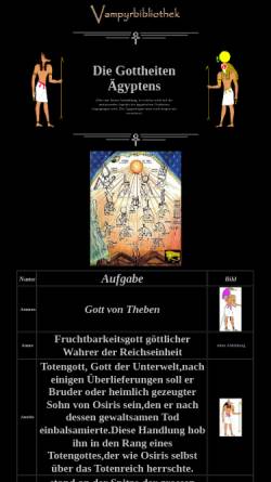 Vorschau der mobilen Webseite www.vampyrbibliothek.de, Die Gottheiten Ägyptens