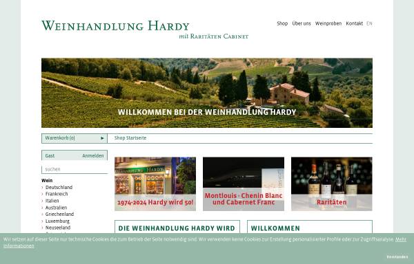 Vorschau von www.hardy-weinraritaeten.de, Hardys Weinraritäten