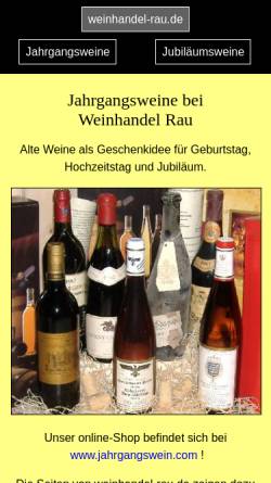 Vorschau der mobilen Webseite www.weinhandel-rau.de, Weinhandel Brigitte Rau