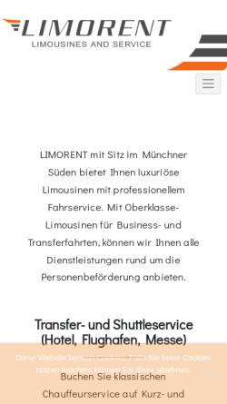 Vorschau der mobilen Webseite www.limorent.de, Limorent