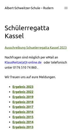 Vorschau der mobilen Webseite www.trvass.de, Schülerregatta Kassel