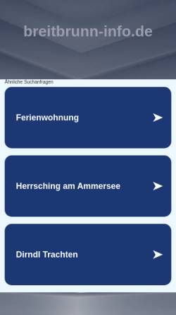 Vorschau der mobilen Webseite www.breitbrunn-info.de, Tourist Info