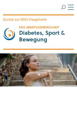 Vorschau der mobilen Webseite www.diabetes-sport.de, Arbeitsgemeinschaft Diabetes und Sport der DDG