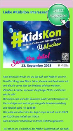 Vorschau der mobilen Webseite www.bund-diabetischer-kinder.de, Bund diabetischer Kinder und Jugendlicher