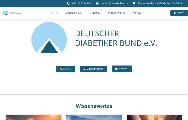 Vorschau von www.diabetikerbund.de, Deutscher Diabetiker Bund (DDB)