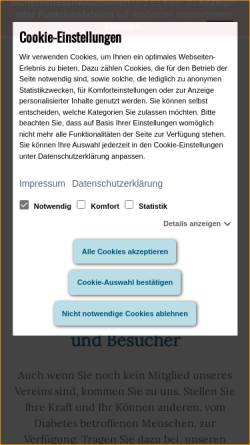 Vorschau der mobilen Webseite www.diabetikerbund-brandenburg.de, Deutscher Diabetiker Bund Landesverband Brandenburg e.V.