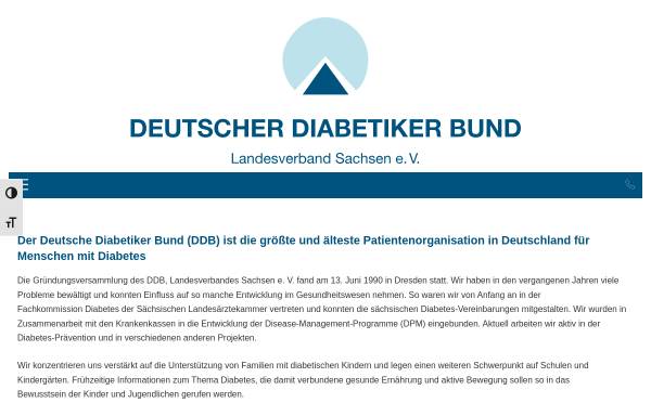 Vorschau von www.diabetikerbund-sachsen.de, Deutscher Diabetiker Bund Landesverband Sachsen e.V.