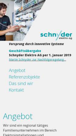Vorschau der mobilen Webseite www.schnyder-elektroag.ch, Elektro Schnyder
