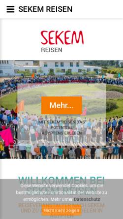 Vorschau der mobilen Webseite www.sekem-reisen.de, Sekem - Reisen
