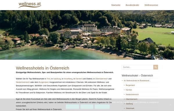 Vorschau von www.wellness.at, Wellnesshotels Österreich
