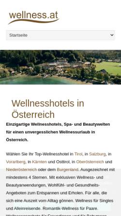 Vorschau der mobilen Webseite www.wellness.at, Wellnesshotels Österreich