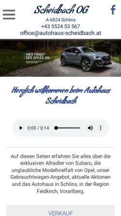 Vorschau der mobilen Webseite www.autohaus-scheidbach.at, Autohaus ScheidbachOEG