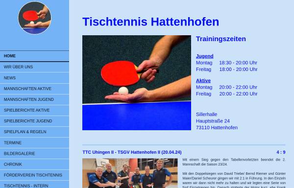 Vorschau von www.tt-hattenhofen.de, TSGV Hattenhofen Tischtennisabteilung