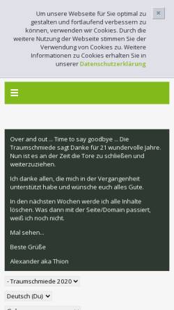 Vorschau der mobilen Webseite www.rollenspiel-leipzig.de, Traumschmiede Leipzig