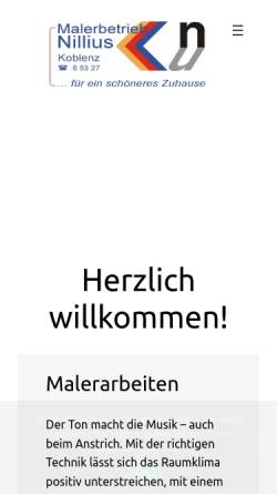 Vorschau der mobilen Webseite www.malerbetrieb-nillius.de, Malerbetrieb Nillius GmbH