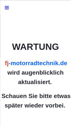 Vorschau der mobilen Webseite www.fj-motorradtechnik.de, FJ - Motorradtechnik