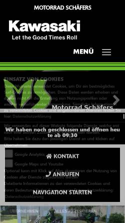 Vorschau der mobilen Webseite www.motorrad-schaefers.de, Motorrad Schäfers