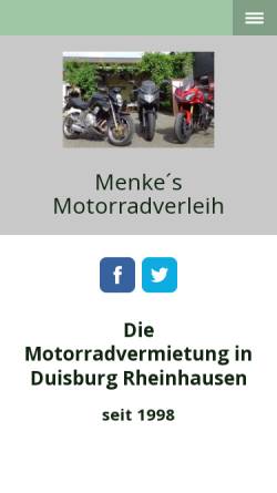 Vorschau der mobilen Webseite www.motorradvermietung-schmidt.de, Motorradvermietung Schmidt