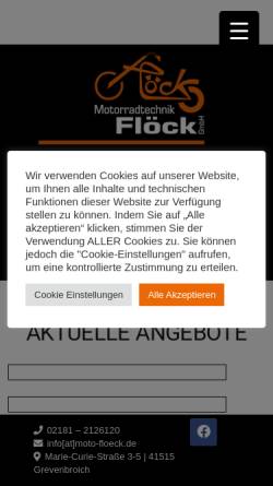Vorschau der mobilen Webseite www.motorradtechnik-floeck.de, Motorradtechnik Flöck