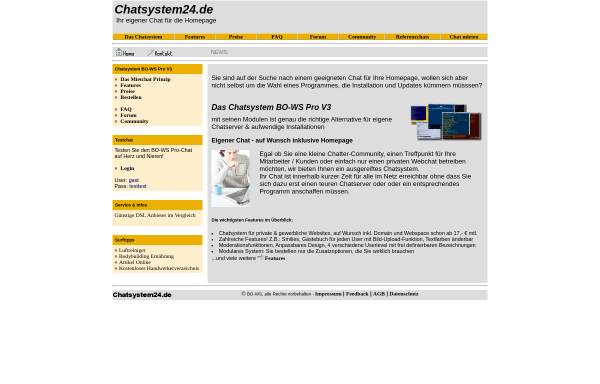 Vorschau von www.chatsystem24.de, Chatsystem24