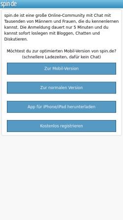 Vorschau der mobilen Webseite www.spin.de, SpinChat