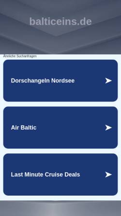 Vorschau der mobilen Webseite www.balticeins.de, Baltic Sportfischen