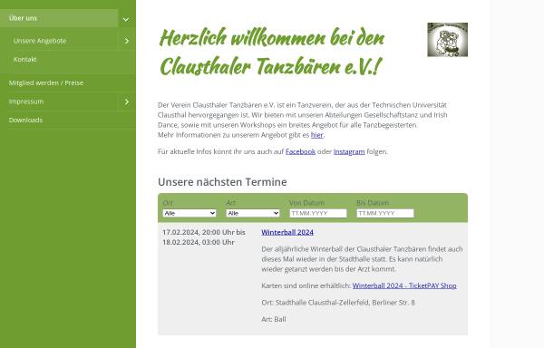 Vorschau von www.tanzbaeren.de, Clausthaler Tanzbären e.V.