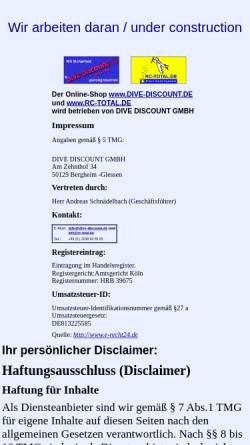 Vorschau der mobilen Webseite www.dive-deeper-cheaper.de, Dive Discount GmbH