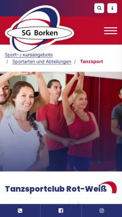 Vorschau der mobilen Webseite www.sg-borken.de, Tanzsportclub Borken Rot-Weiß e.V.