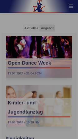 Vorschau der mobilen Webseite tanzturnierclub.de, Tanz-Turnier-Club Oldenburg e.V.