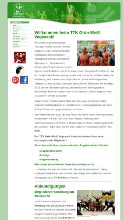 Vorschau der mobilen Webseite www.ttk-gruen-weiss-vegesack.de, Tanz-Turnier-Klub Grün-Weiß Vegesack e.V.