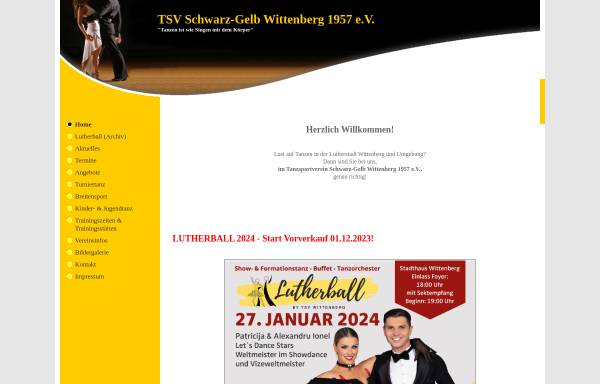 Vorschau von www.tanzsport-wittenberg.de, TSV Schwarz-Gelb Wittenberg