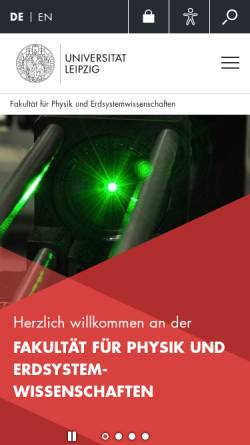 Vorschau der mobilen Webseite www.uni-leipzig.de, Fakultät für Physik und Geowissenschaften der Universität Leipzig