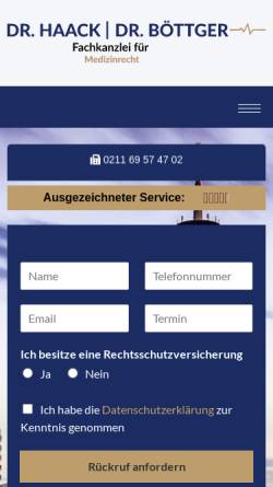 Vorschau der mobilen Webseite www.dr-haack.de, Rechtsanwalt Dr. Haack