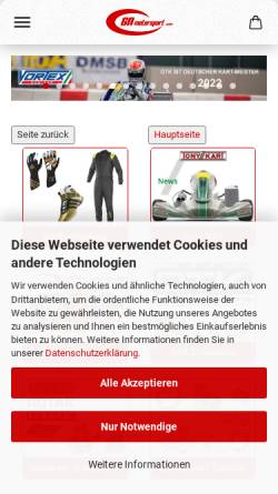 Vorschau der mobilen Webseite www.kartstore.de, Kartstore - Noack Motorsport