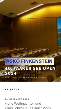 Vorschau der mobilen Webseite www.faakerseeopen.at, ASKÖ Finkenstein