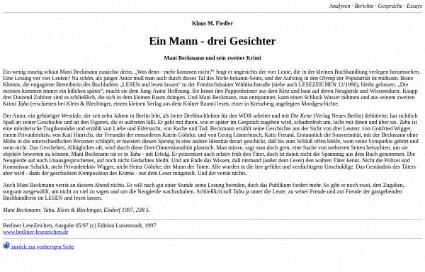 Vorschau von www.luise-berlin.de, Mani Beckmann: Tabu