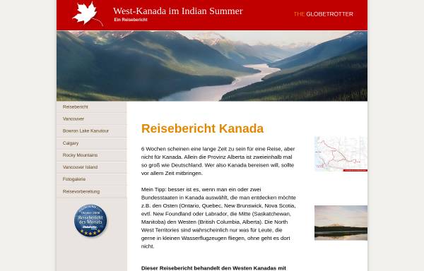 Vorschau von www.theglobetrotter.de, West Kanada im Indian Summer [Achim Schaffrinna]