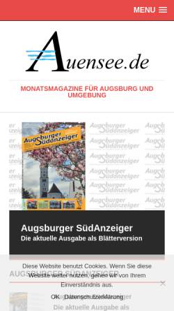 Vorschau der mobilen Webseite www.auensee.de, Auensee Verlag Augsburg