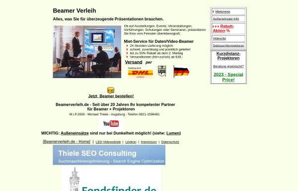 Vorschau von www.beamerverleih.de, Beamer-Verleih.de, Multimedia & Internet Produktion - Michael Thiele
