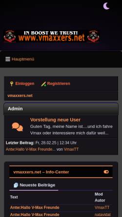Vorschau der mobilen Webseite www.vmaxxers.net, Vmaxxers
