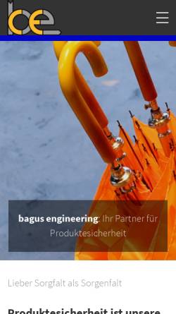 Vorschau der mobilen Webseite www.bagus-engineering.ch, Bagus Engineering