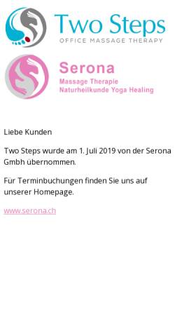 Vorschau der mobilen Webseite www.twosteps.ch, Two Steps Office Massage Service