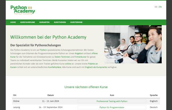 Vorschau von www.python-academy.de, Python Academy UG (haftungsbeschränkt) & Co. KG