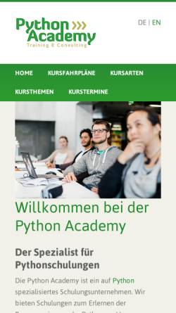 Vorschau der mobilen Webseite www.python-academy.de, Python Academy UG (haftungsbeschränkt) & Co. KG