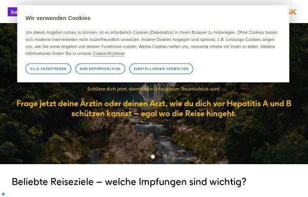 Vorschau von www.fit-for-travel.de, Reisemedizinischer Informationsdienst