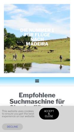 Vorschau der mobilen Webseite www.madeirabook.com, Wandern in Madeira Portugal