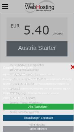 Vorschau der mobilen Webseite www.austriawebhosting.at, Austriawebhosting.at