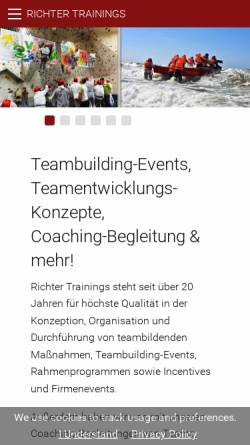 Vorschau der mobilen Webseite www.richtertrainings.de, Jens Richter Trainings